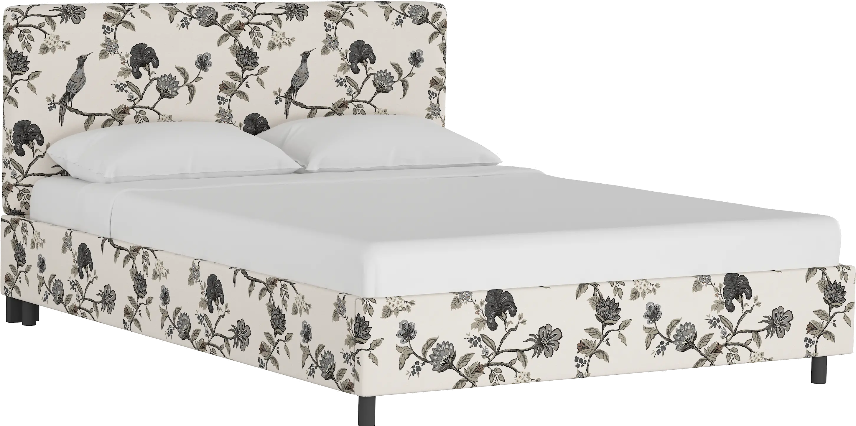 Brianna Black Bird Floral Twin Platform Bed - Skyline Furniture