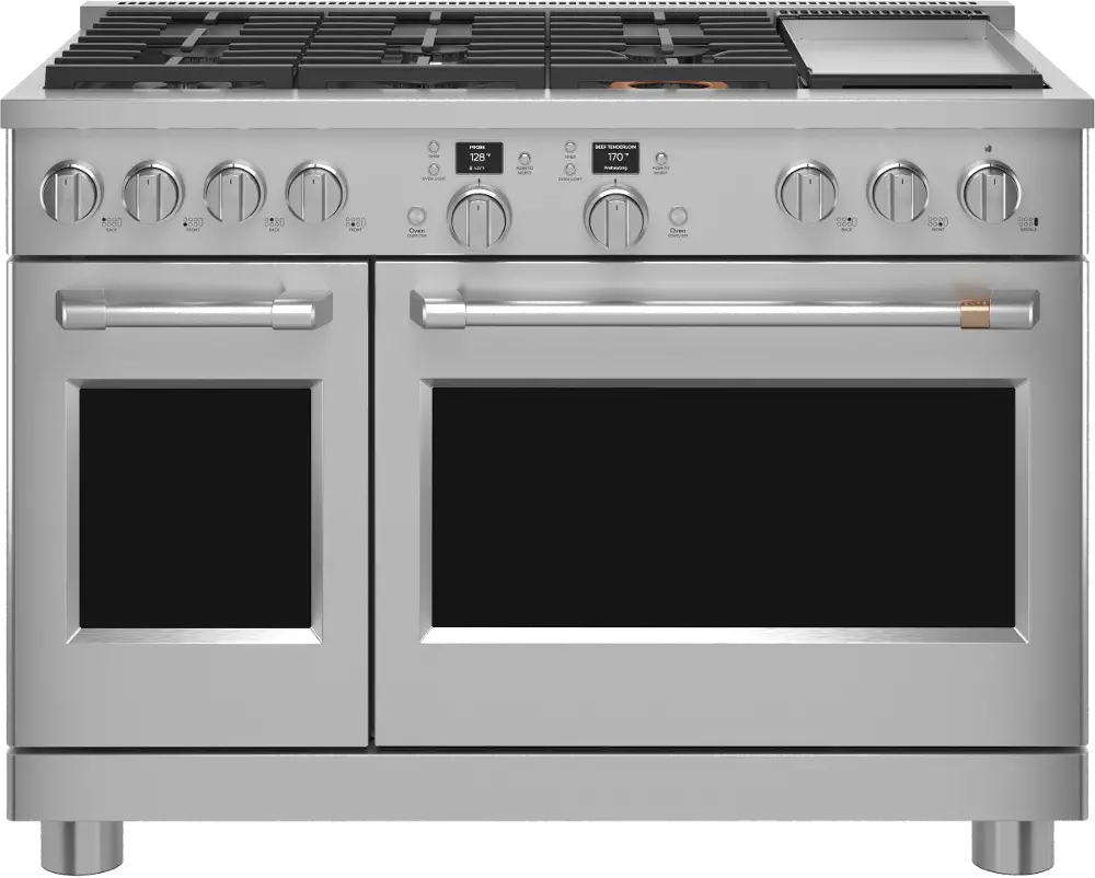 C2Y486P2TS1 Cafe 8.25 cu ft Double Oven Dual Fuel Range - Stainless Steel 48 Inch-1