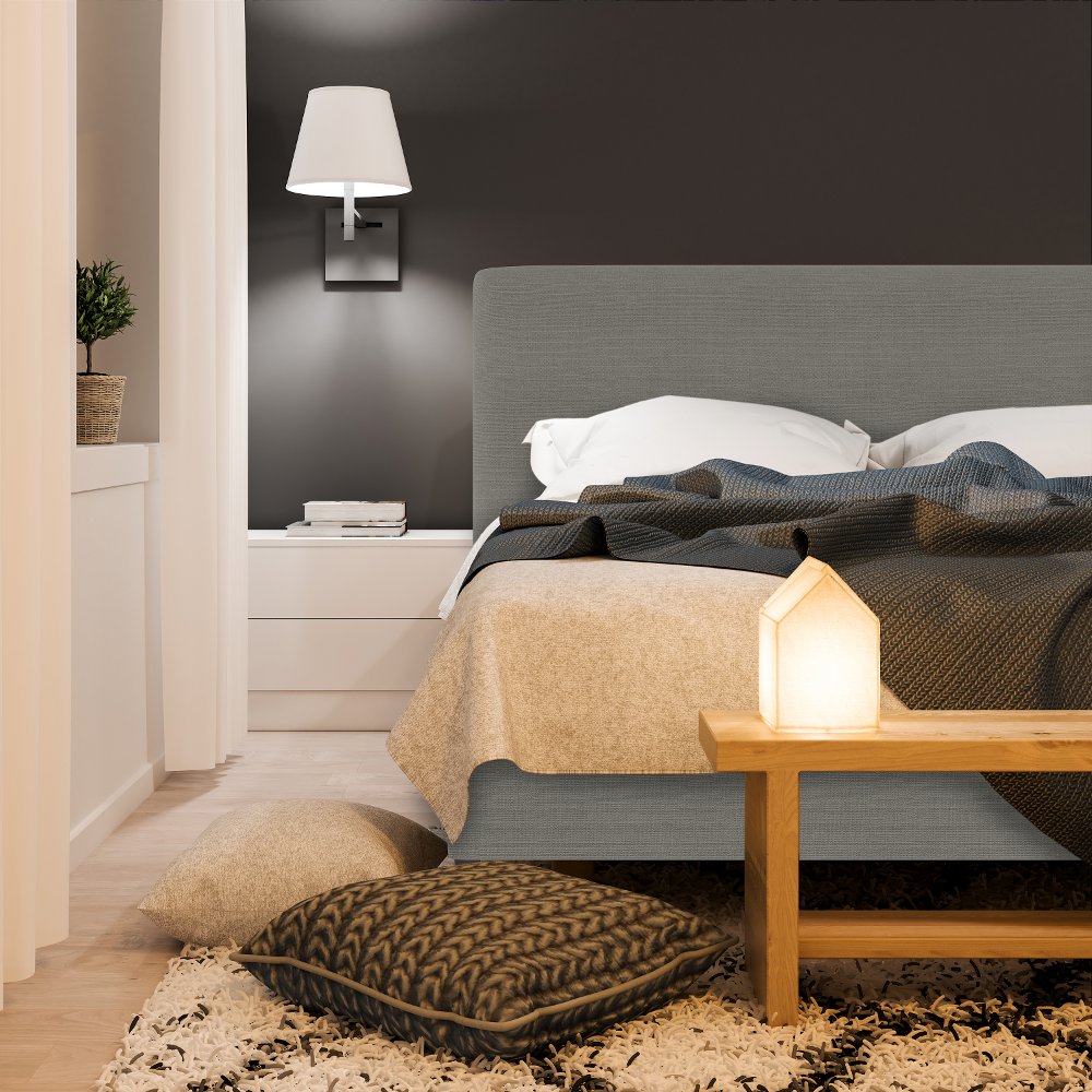 Brianna Gray Full Platform Bed - Skyline Furniture