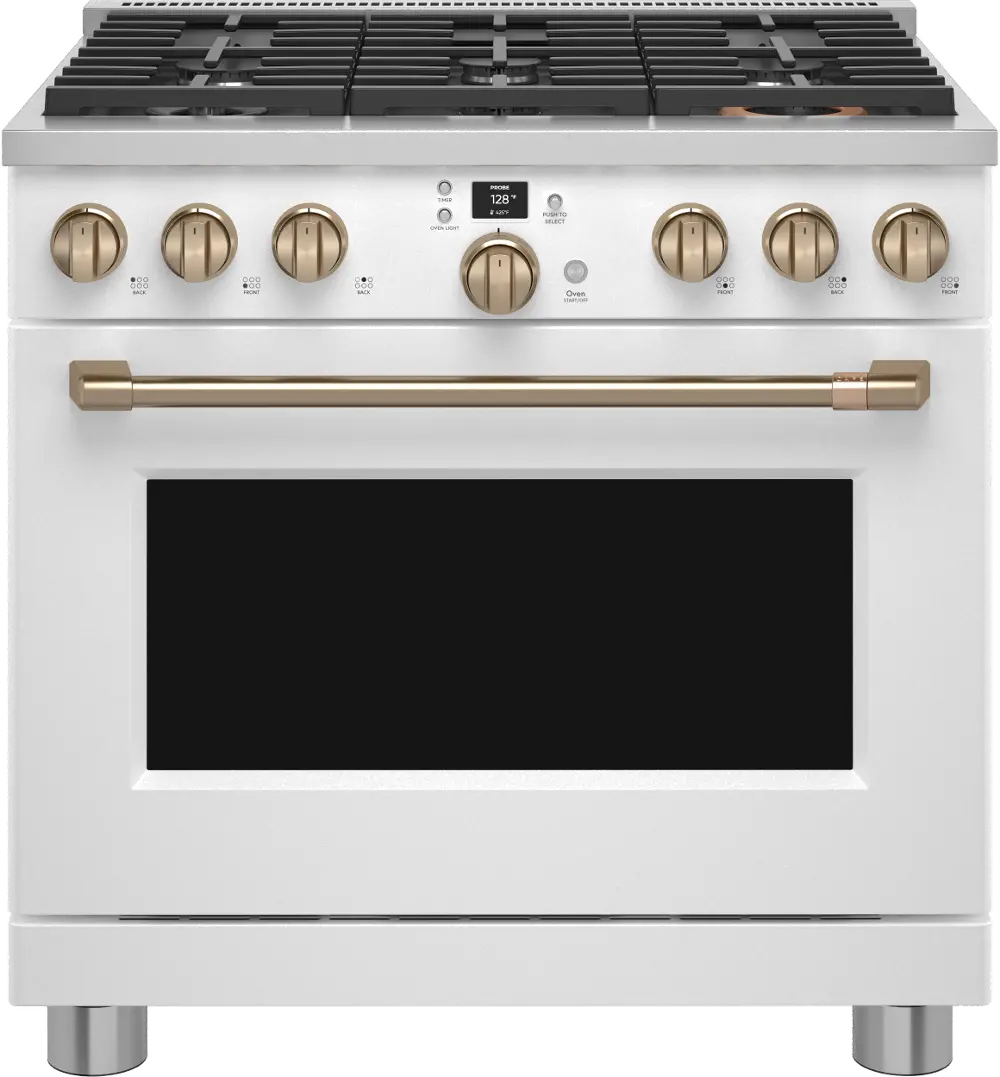 C2Y366P4TW2 Cafe 5.75 cu ft Dual Fuel Range - Matte White 36 Inch-1