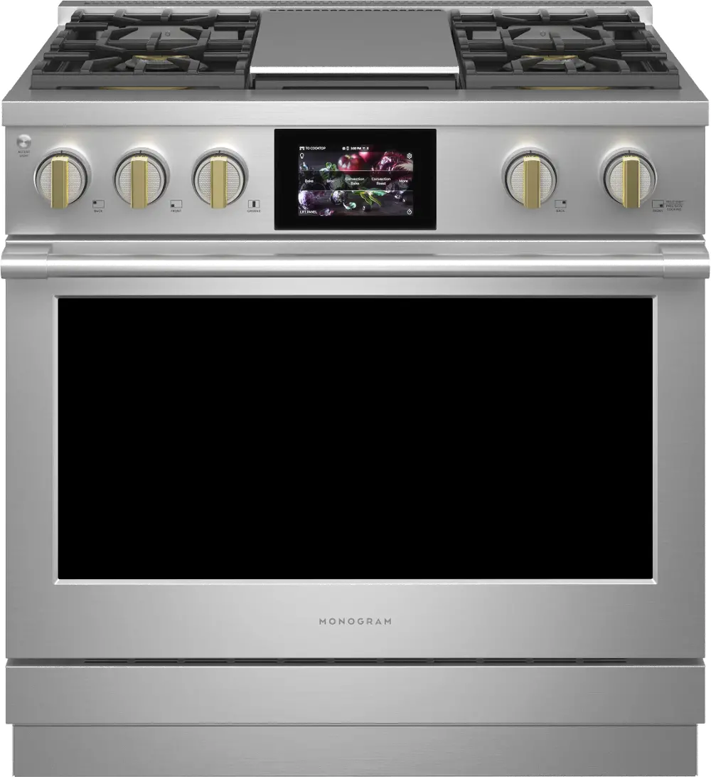 ZDP364NDTSS Monogram Professional 5.75 cu ft Dual Fuel Range - Stainless Steel 36 Inch-1