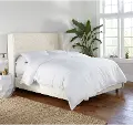 434BEDZMWHT Sasha White Curved Wingback California King Bed - Skyline Furniture