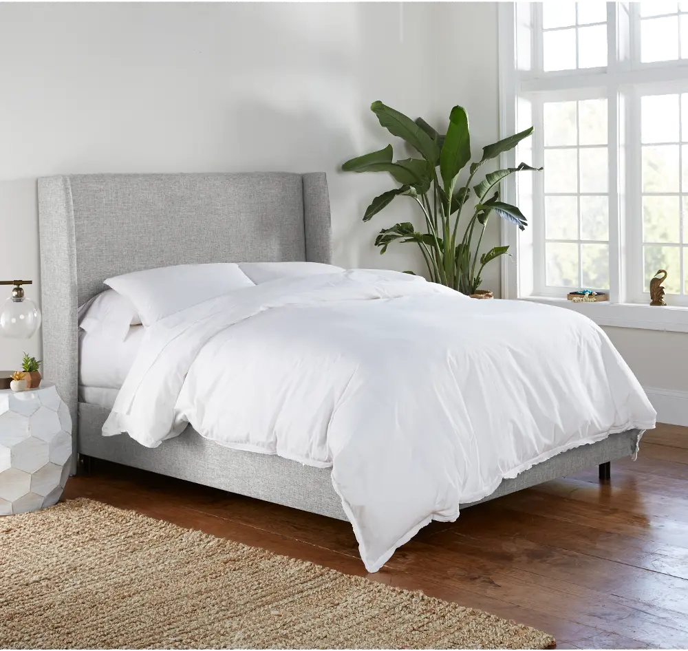 434BEDZMPMC Sasha Gray Curved Wingback California King Bed - Skyline Furniture-1