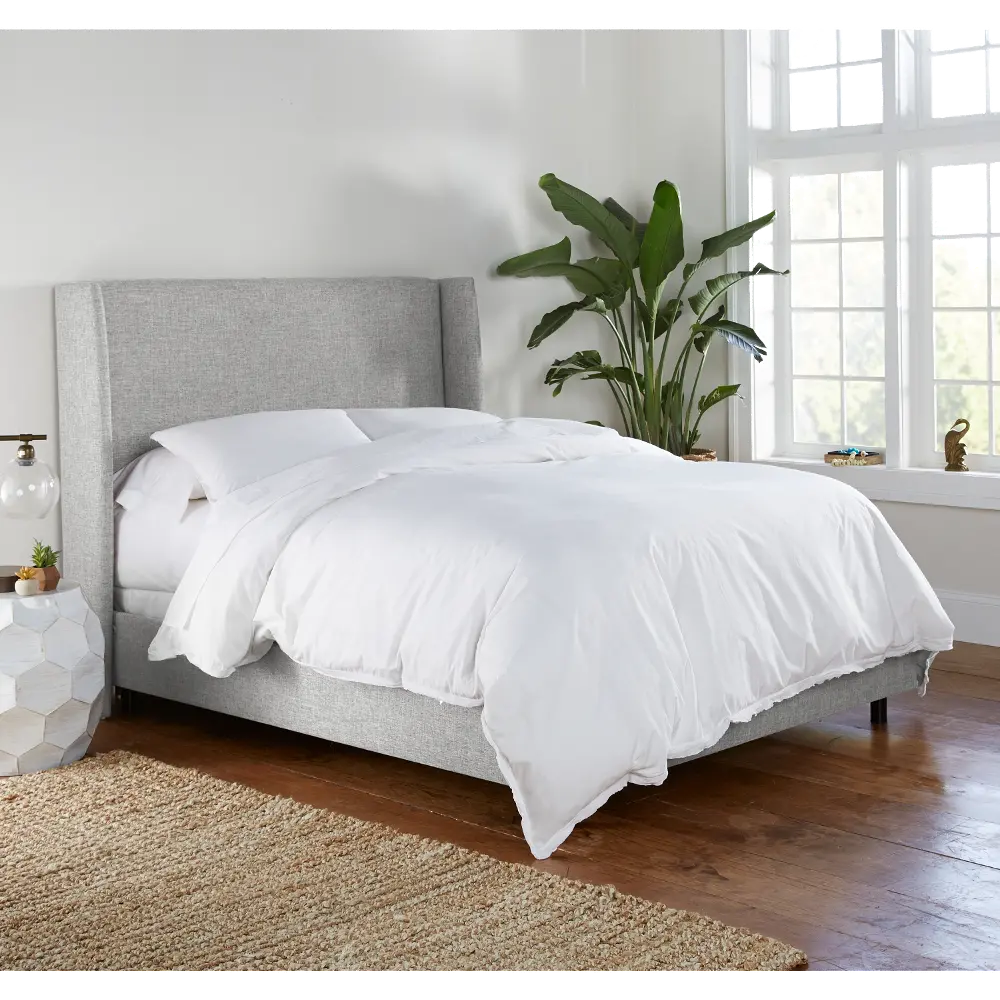 432BEDZMPMC Sasha Gray Curved Wingback Queen Bed - Skyline Furniture-1
