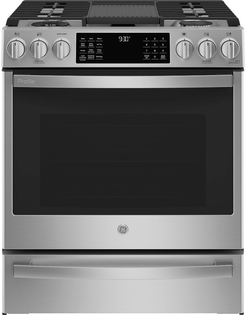 GE Profile 5.6 cu ft Dual Fuel Range - Stainless Steel