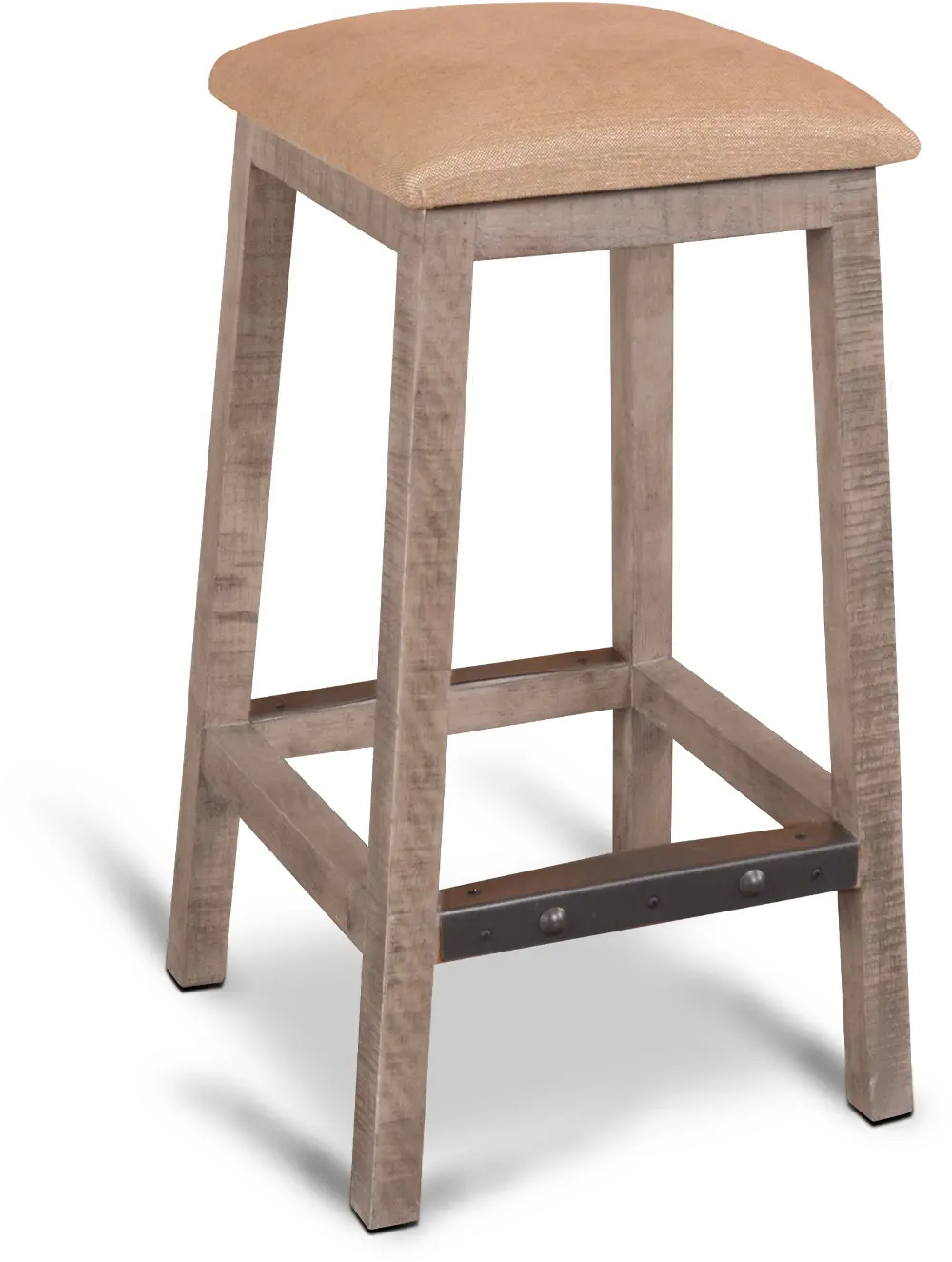 Modern Eclectic Rustic Gray Bar Stool-1