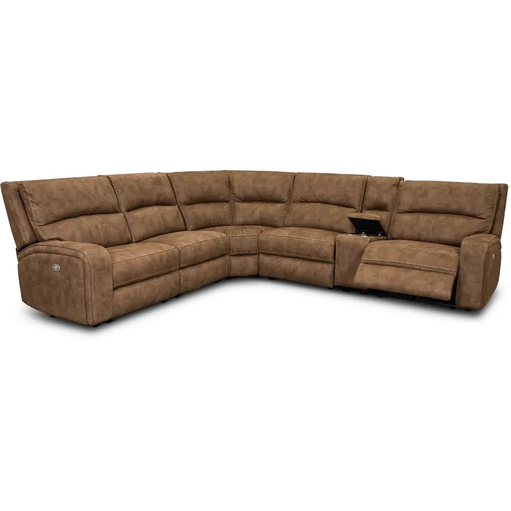 Star Brown 6 Piece Power Reclining Sectional-1