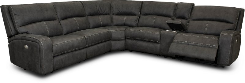 Star Dark Gray 6 Piece Power Reclining Sectional