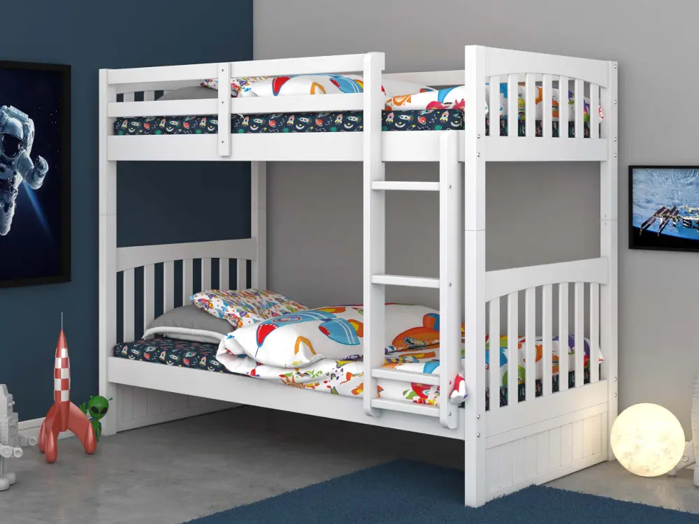 Classic White Twin-over-Twin Bunk Bed-1