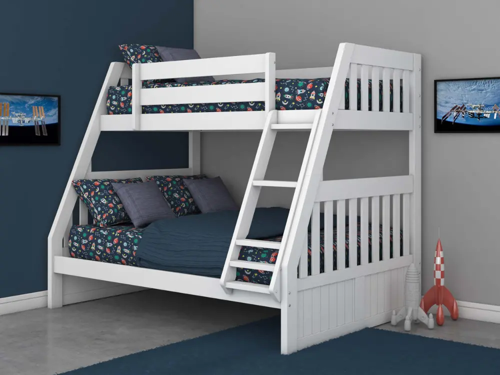Classic White Twin-over-Full Bunk Bed-1