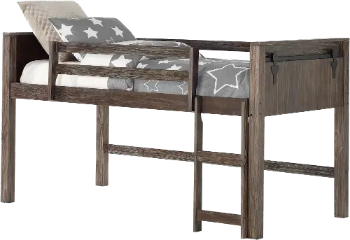 https://static.rcwilley.com/products/112299598/Farmhouse-Brushed-Brown-Twin-Low-Loft-Bed---Barn-Door-rcwilley-image2~500.webp?r=6