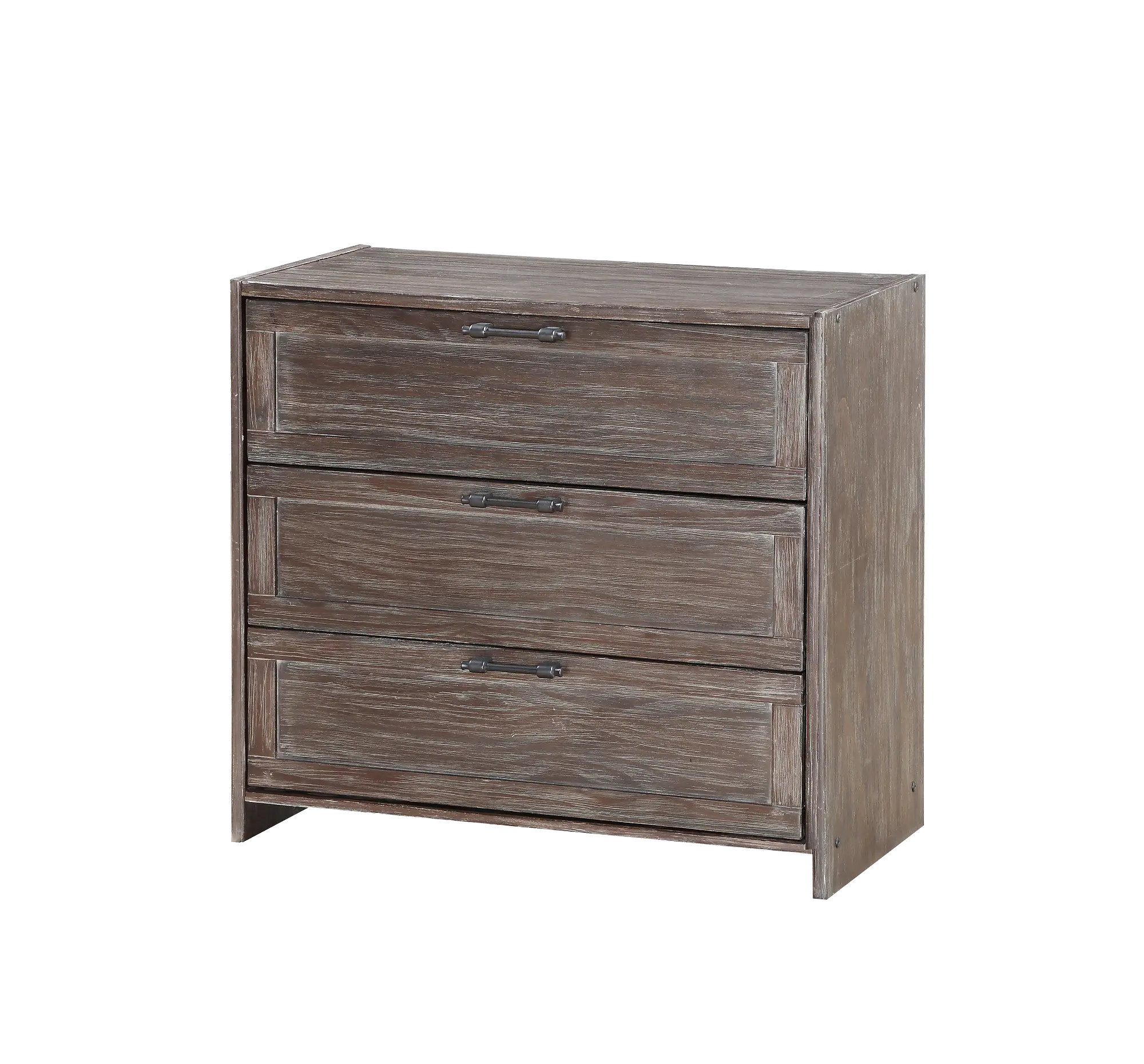 Photos - Dresser / Chests of Drawers Donco Trading Farmhouse Brushed Brown 3 Drawer Chest - Barn Door 0318B-BS
