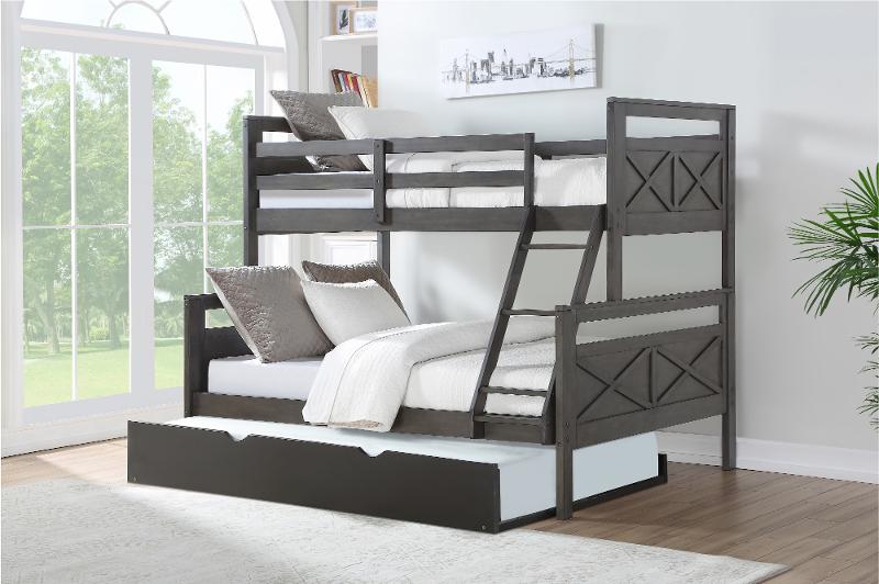 Rustic Gray Twin Over Full Bunk Bed, Bunk Bed With Trundle Twin Over Full