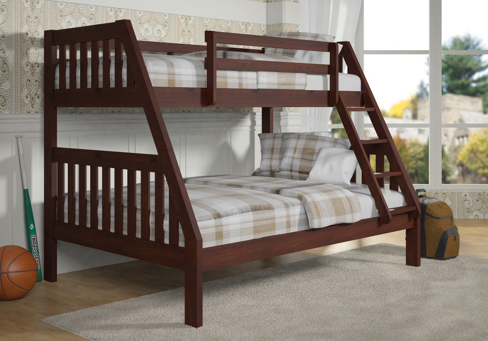 Classic Brown Twin over Full Bunk Bed - Mission