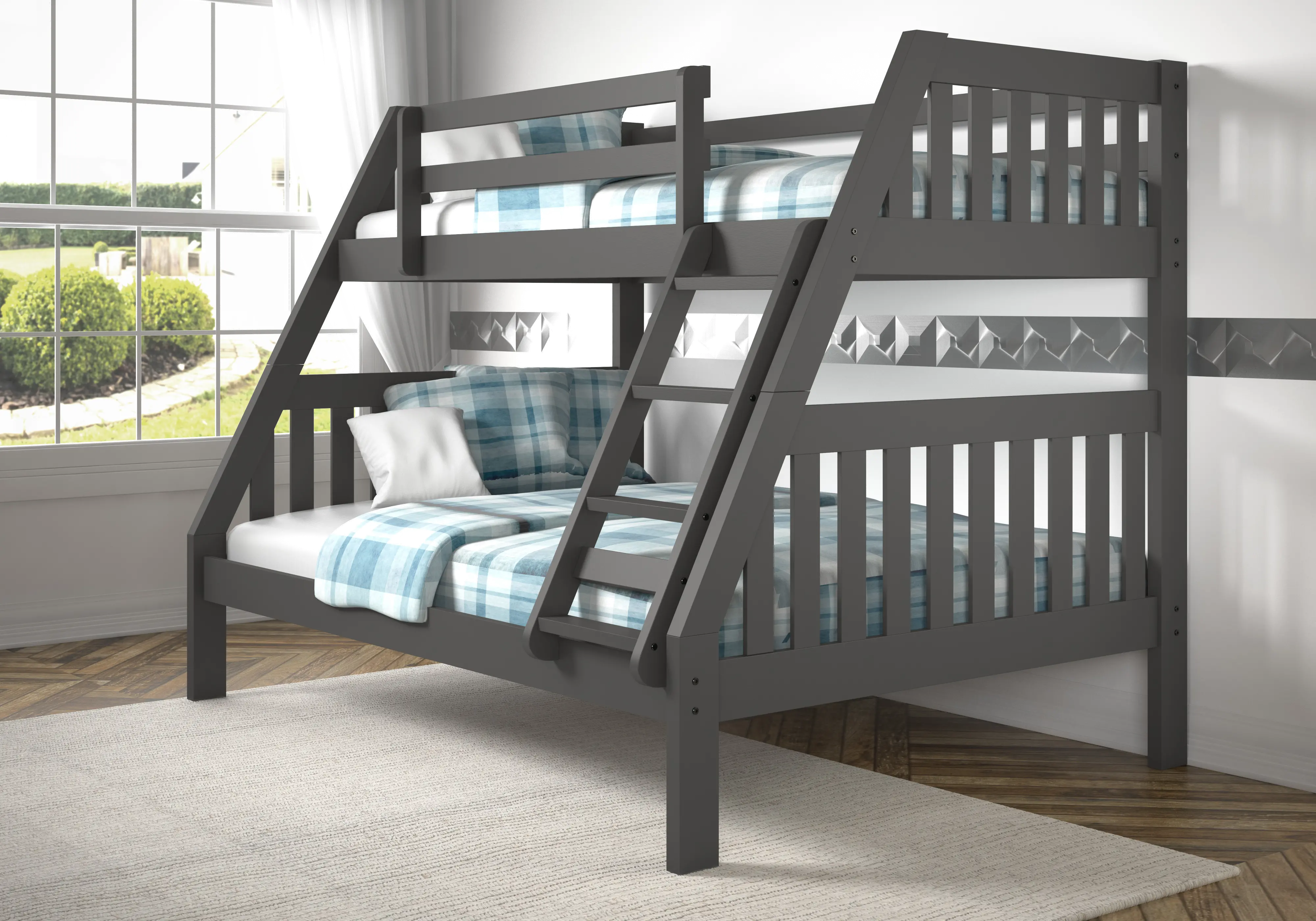 Mission Gray Twin over Full Bunk Bed