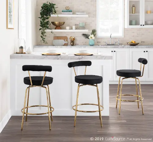 Black and gold bar stools set of discount 2