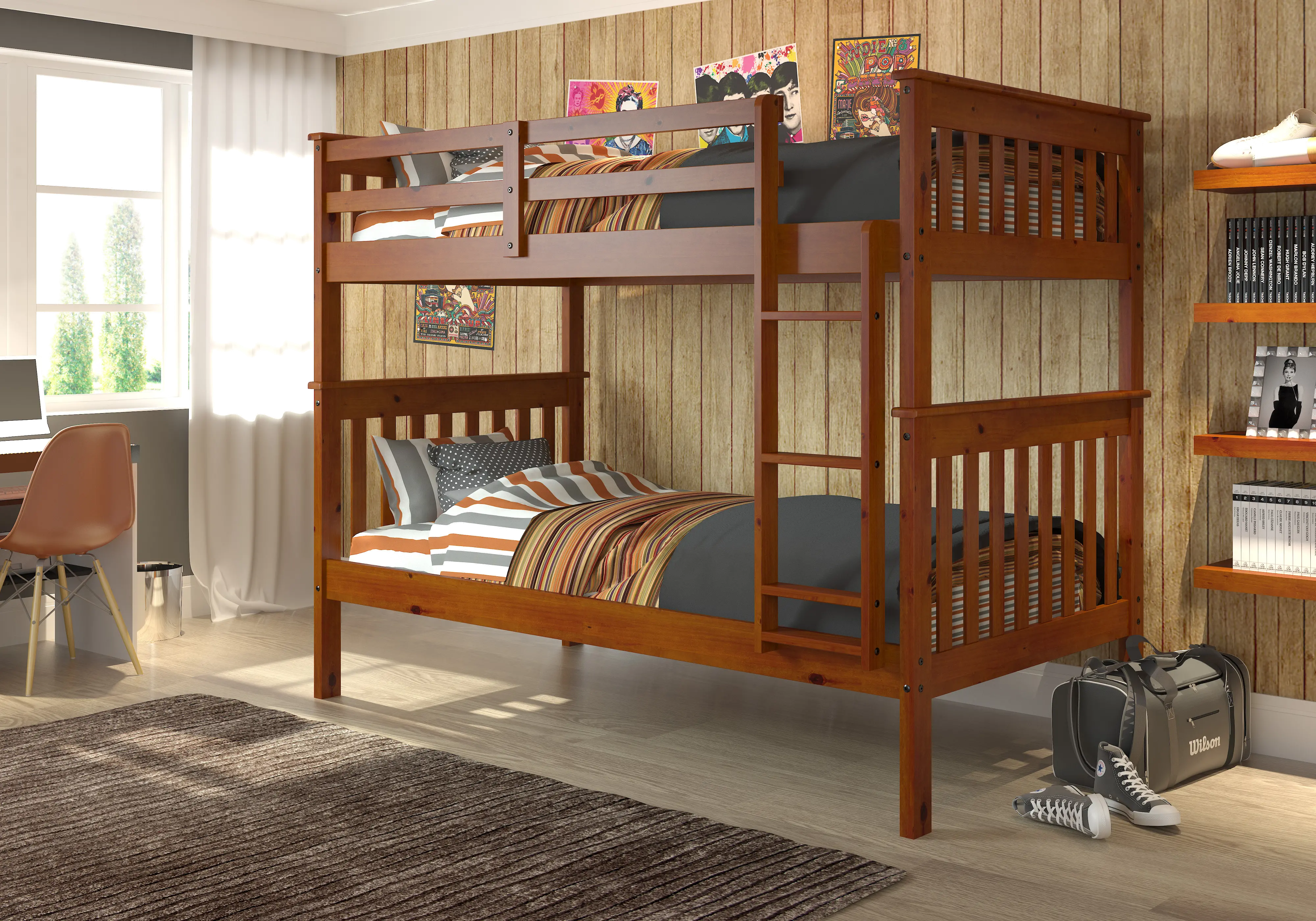 Photos - Bed Donco Trading Craftsman Espresso Brown Twin-over-Twin Bunk  120-3-TTE