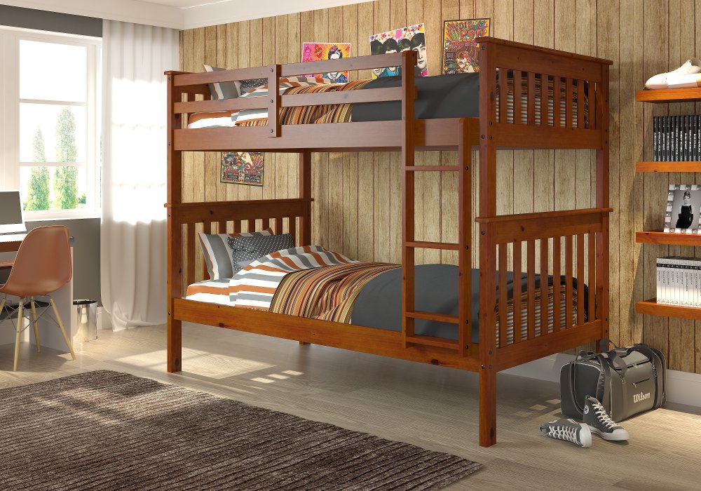 Craftsman Espresso Brown Twin-over-Twin Bunk Bed