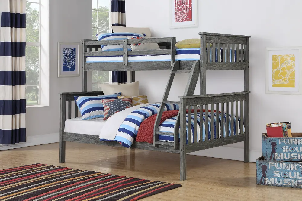Mission Gray Twin-over-Full Bunk Bed - Craftsman-1