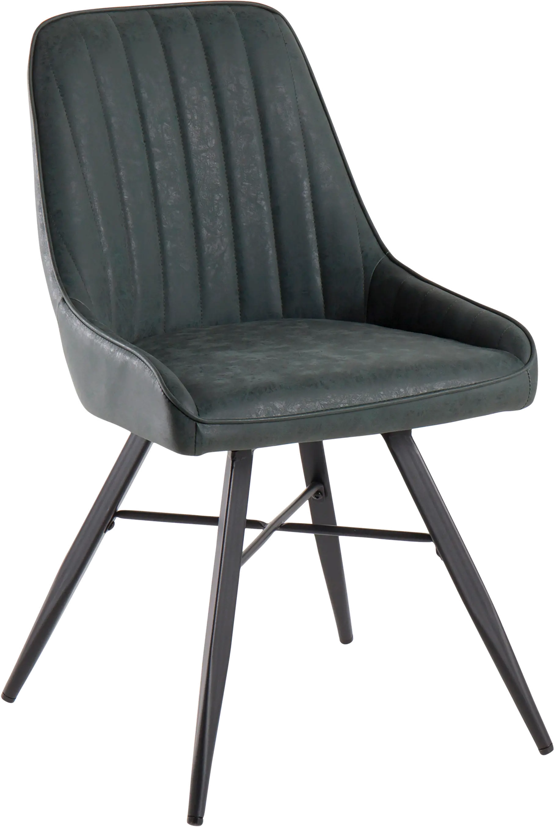 Cavalier Gray Green Faux Leather Swiveling Chair