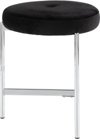 Black Velvet With Silver Legs Vanity Stool Rc Willey Silver Legs Vanity Stool Rc Willey, Silver Leg Vanity Stool