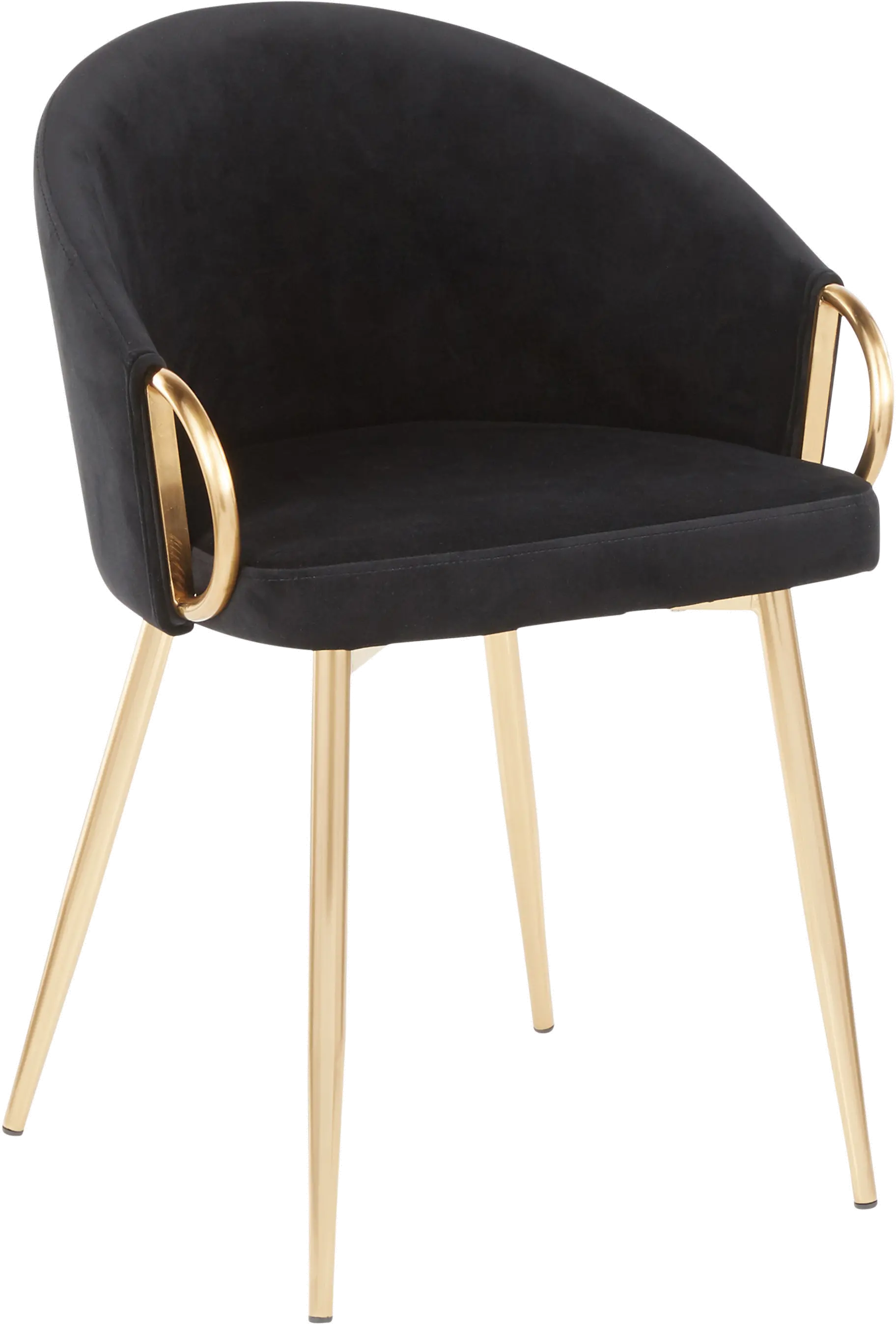 CH-CLAIREAUVBK Black Velvet Glam Chair sku CH-CLAIREAUVBK