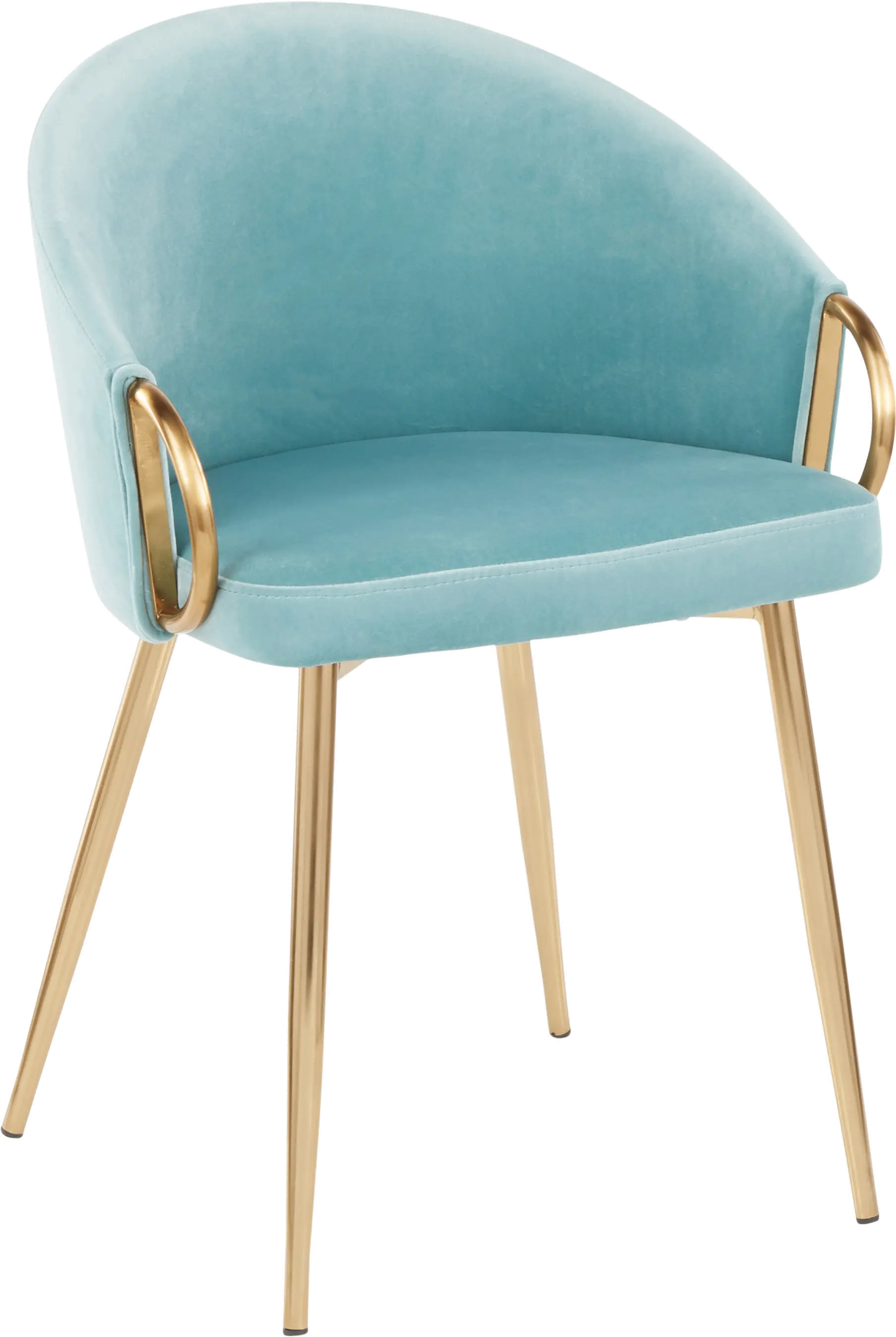 Light Blue Velvet Glam Chair