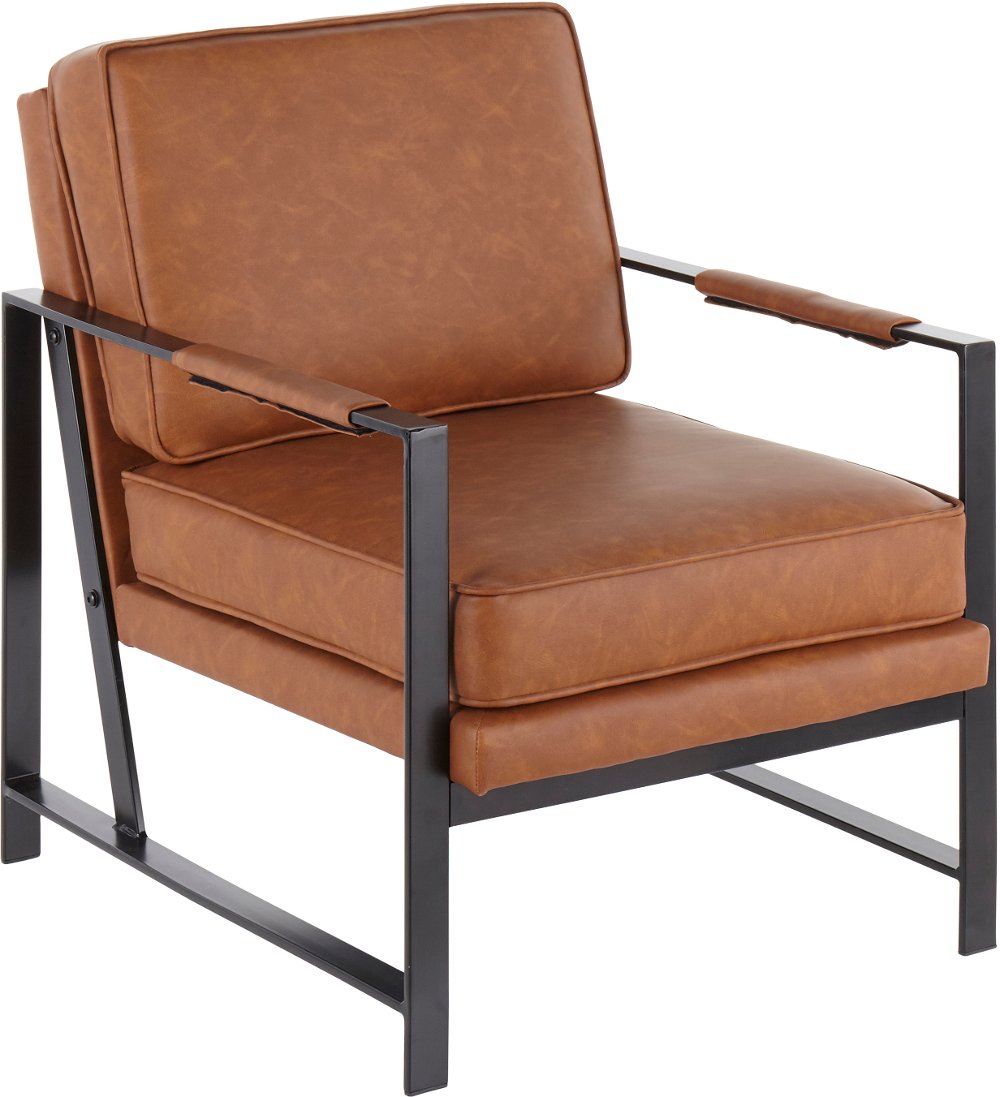 112301967 Contemporary Camel Brown Faux Leather Arm Chair -  sku 112301967