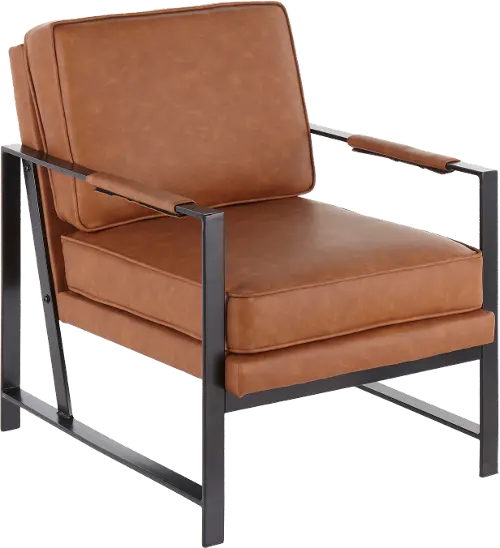 Camel faux best sale leather chair