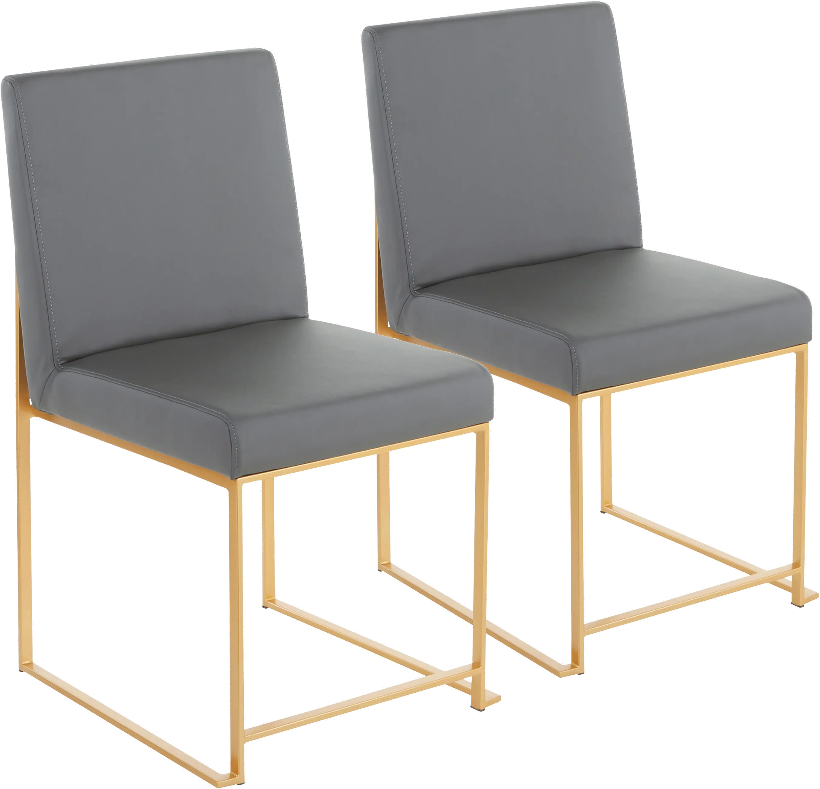 Fuji Gray and Gold Dining Chairs, Set of 2