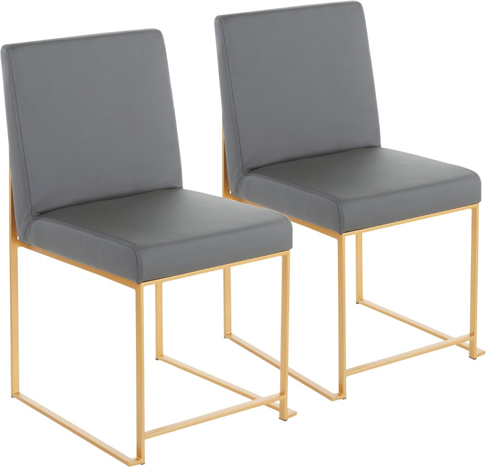 Fuji Gray and Gold Dining Chairs, Set of 2