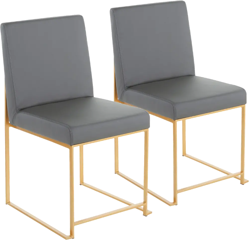 DC-HBFUJI AUGY2 Fuji Gray and Gold Dining Chairs, Set of 2-1