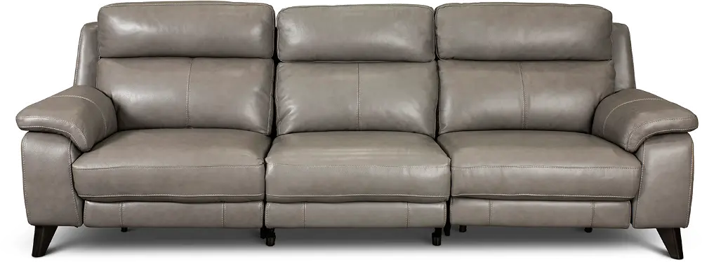 Venice Gray Leather-Match 3-Seat Power Reclining Sofa-1