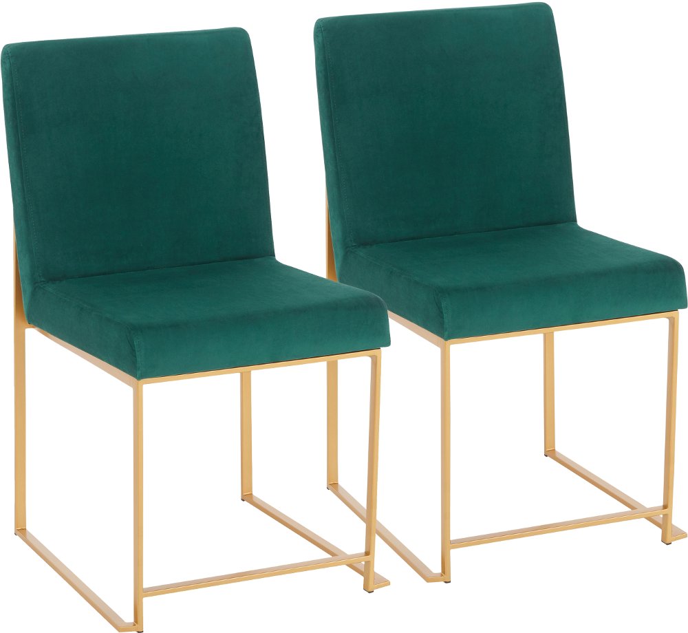 112302572 Fuji Green and Gold Dining Chairs, Set of 2 sku 112302572