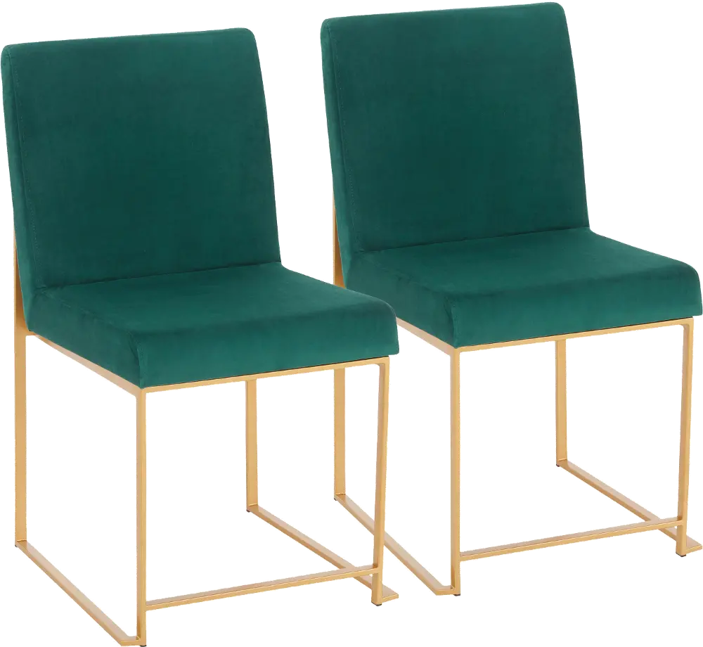 DC-HBFUJI AUVGN2 Fuji Green and Gold Dining Chairs, Set of 2-1