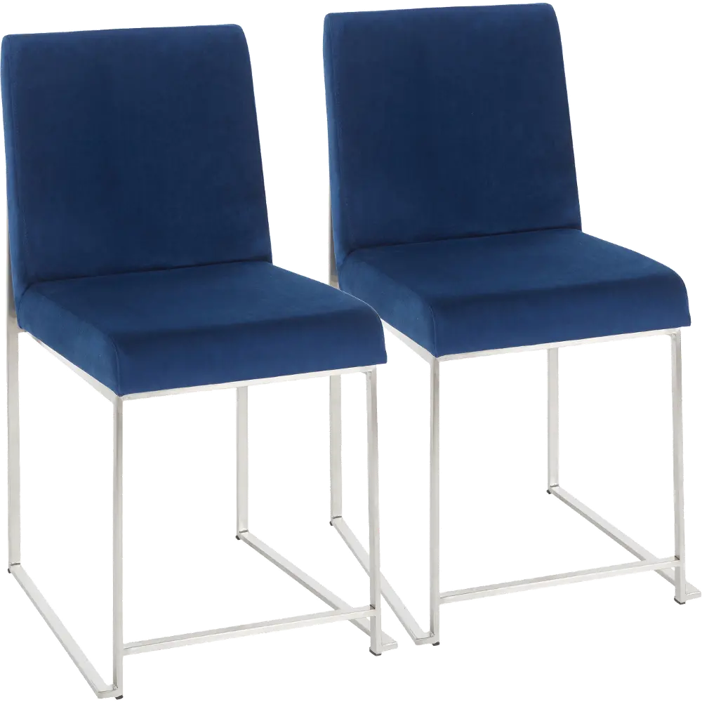 DC-HBFUJI SSVBU2 Fuji Blue and Silver Dining Chairs, Set of 2-1