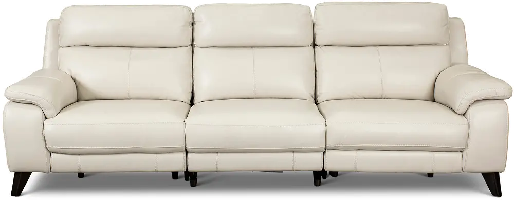 Venice White Leather-Match Power Reclining Sofa-1