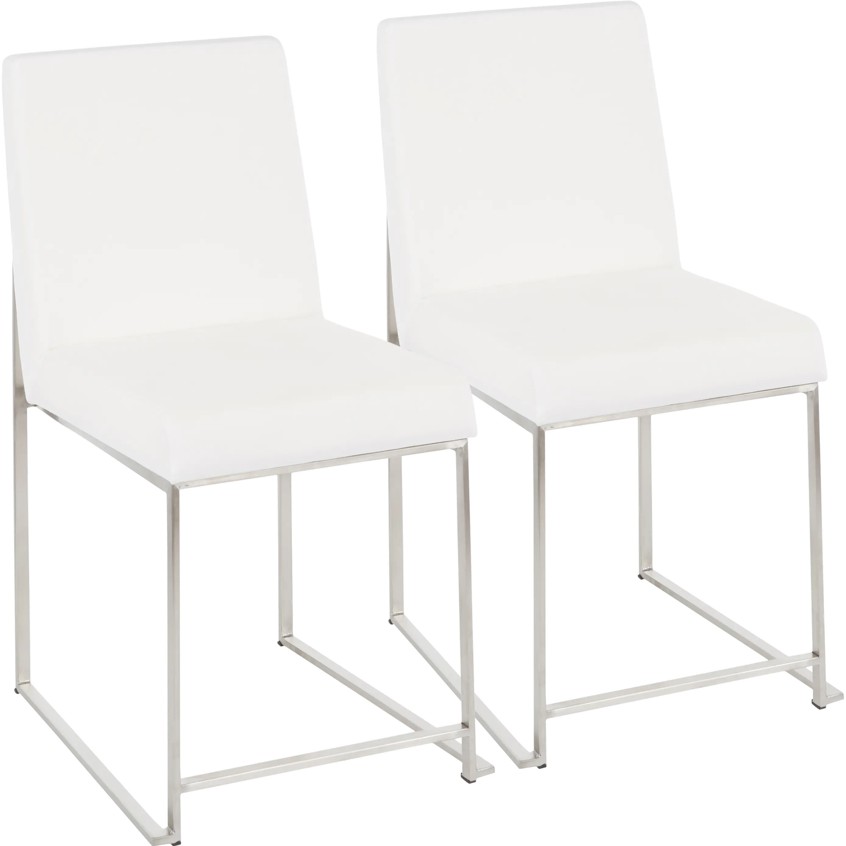 Fuji White and Silver Dining Chairs, Set of 2