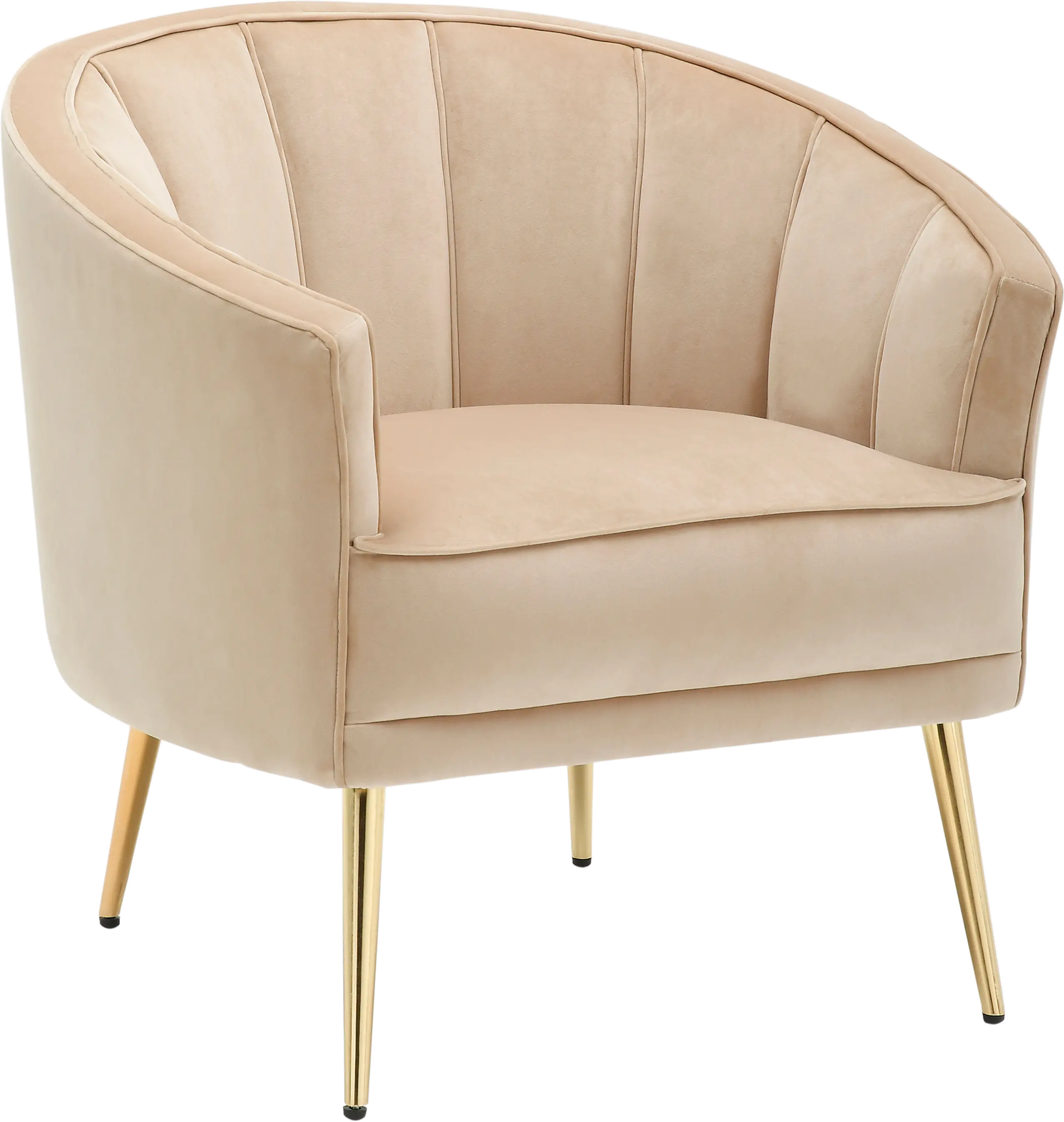 Tania Champagne Velvet Glam Accent Chair