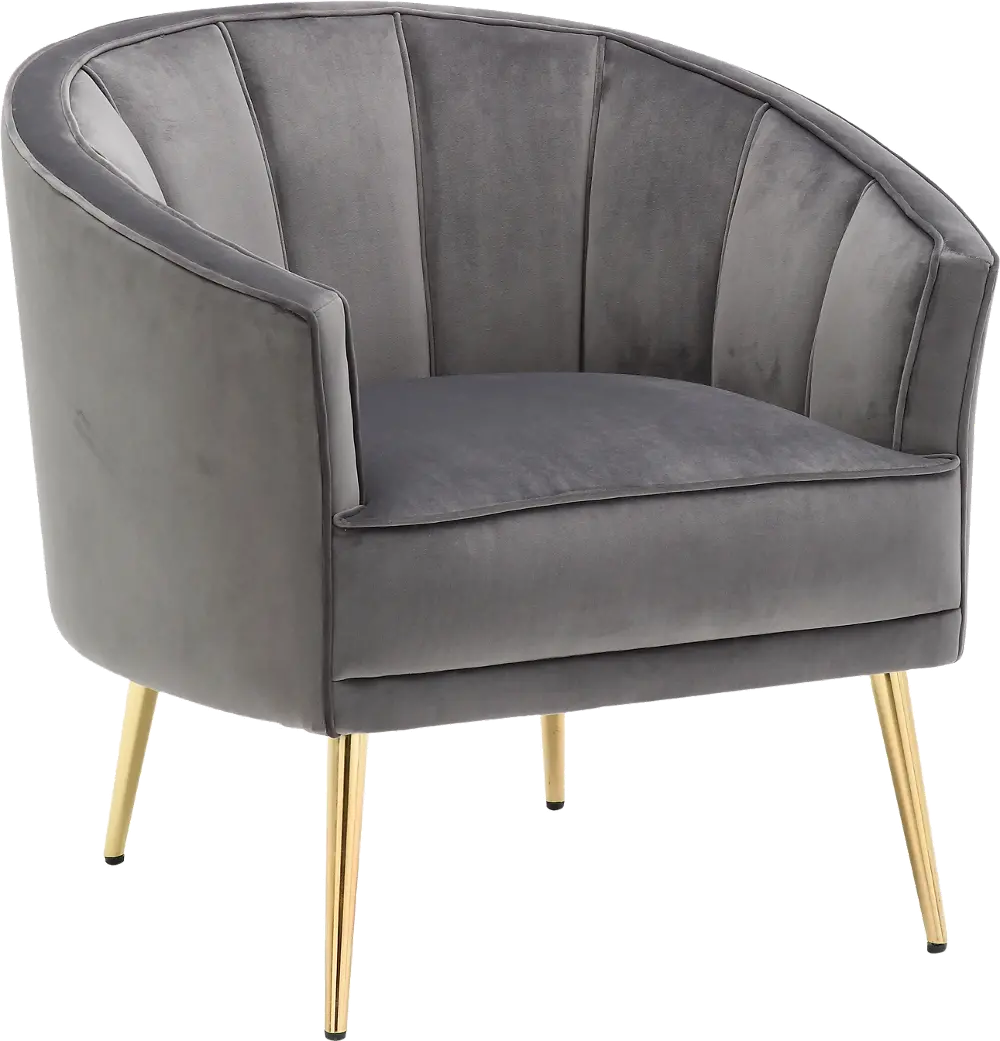 CHR-TANIA AU+GY Tania Gray Velvet Glam Accent Chair-1