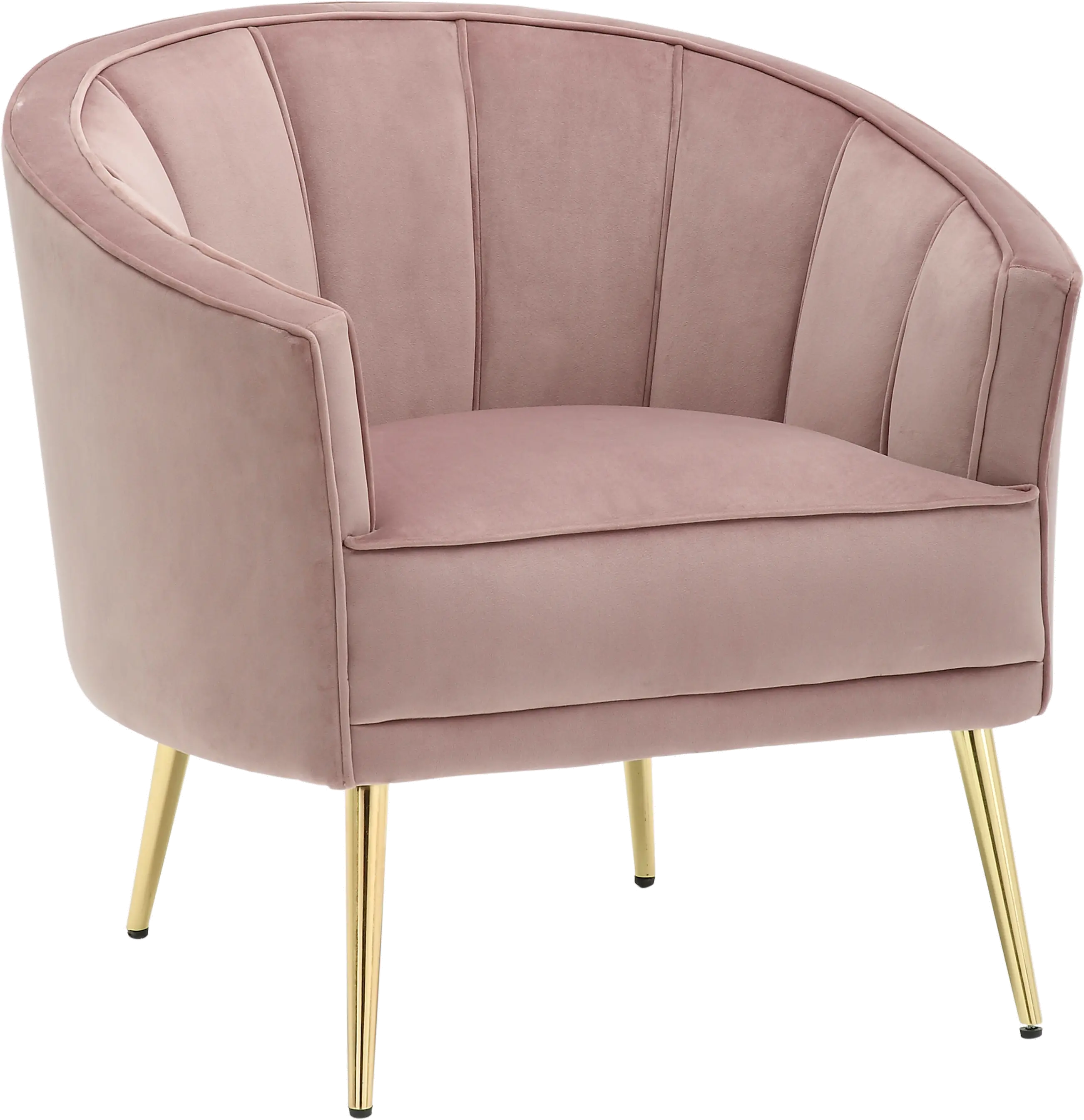 Tania Blush Pink Velvet Glam Accent Chair