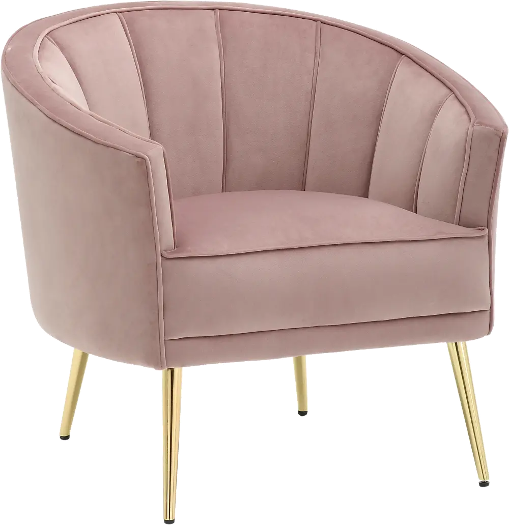 CHR-TANIA AU+PK Tania Blush Pink Velvet Glam Accent Chair-1