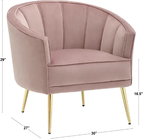 Pink velvet occasional discount chair