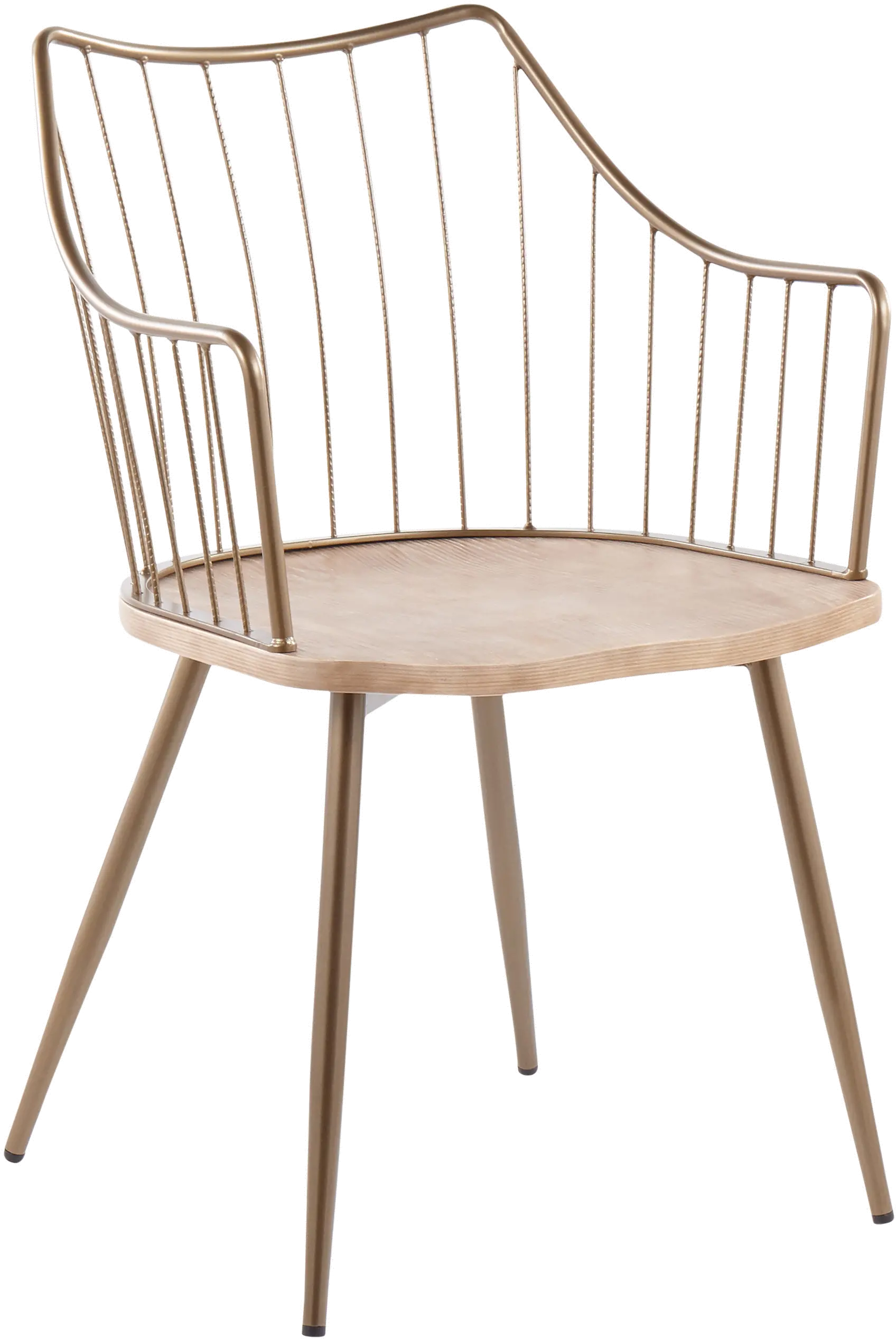 Winston Farmhouse Copper Metal and White Washed Wood Chair