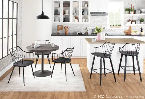 Black metal best sale farmhouse chairs