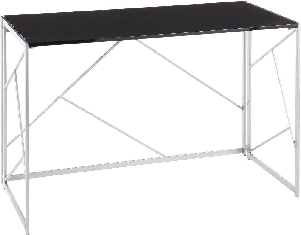 112303020 Contemporary Silver and Black Office Desk - Folia sku 112303020