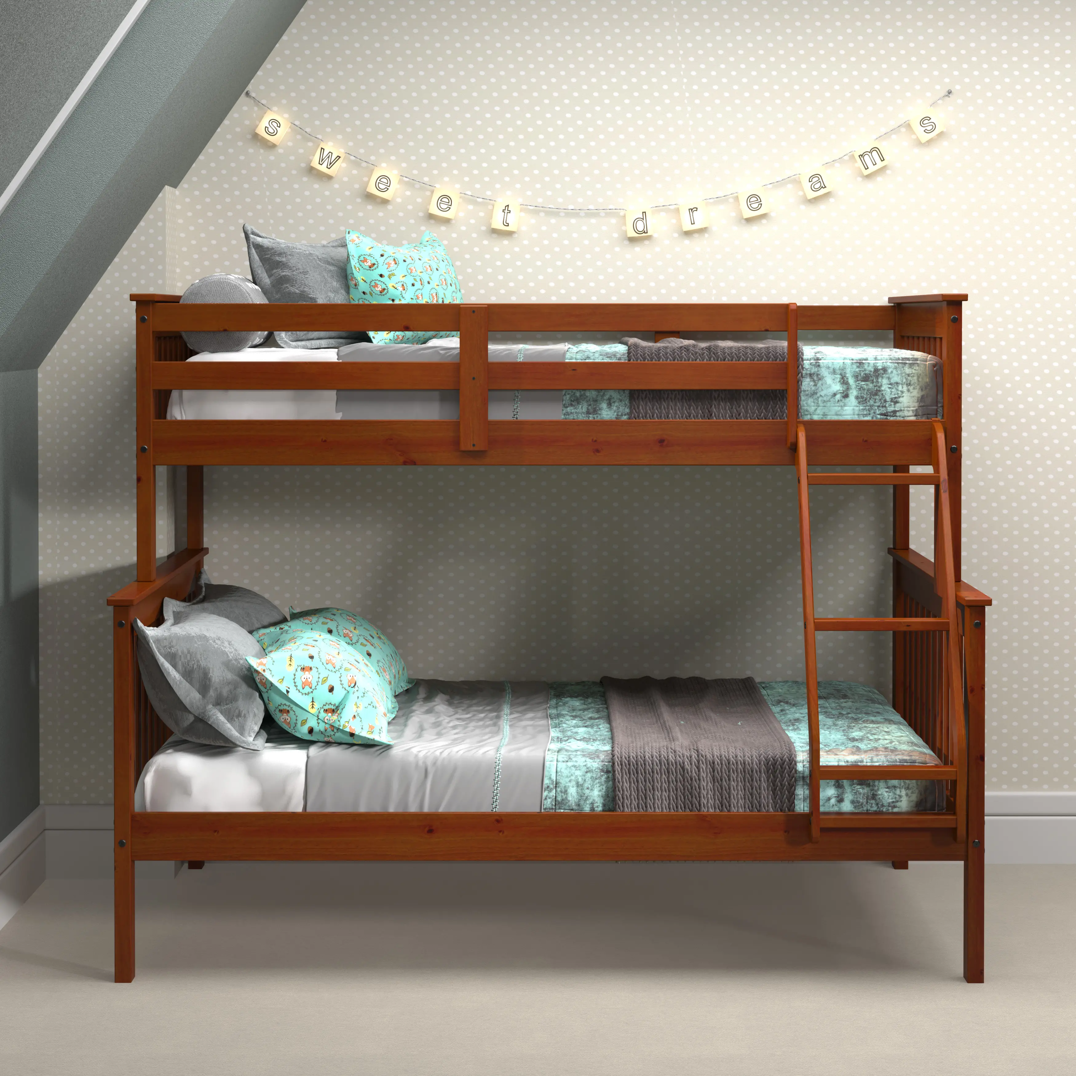 Espresso Brown Twin-over-Full Bunk Bed - Craftsman