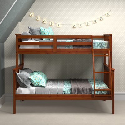 Brown Twin Over Full Bunk Bed With, Full On Bunk Beds Wayfair