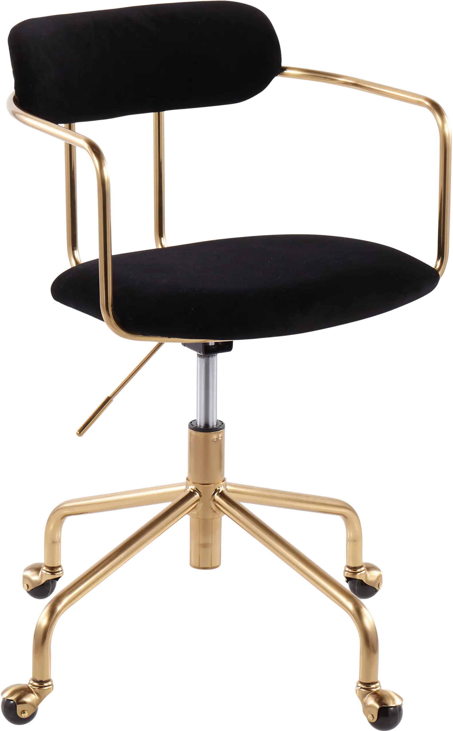 OC-DEMIAUVBK Black Velvet Office Chair - Demi sku OC-DEMIAUVBK