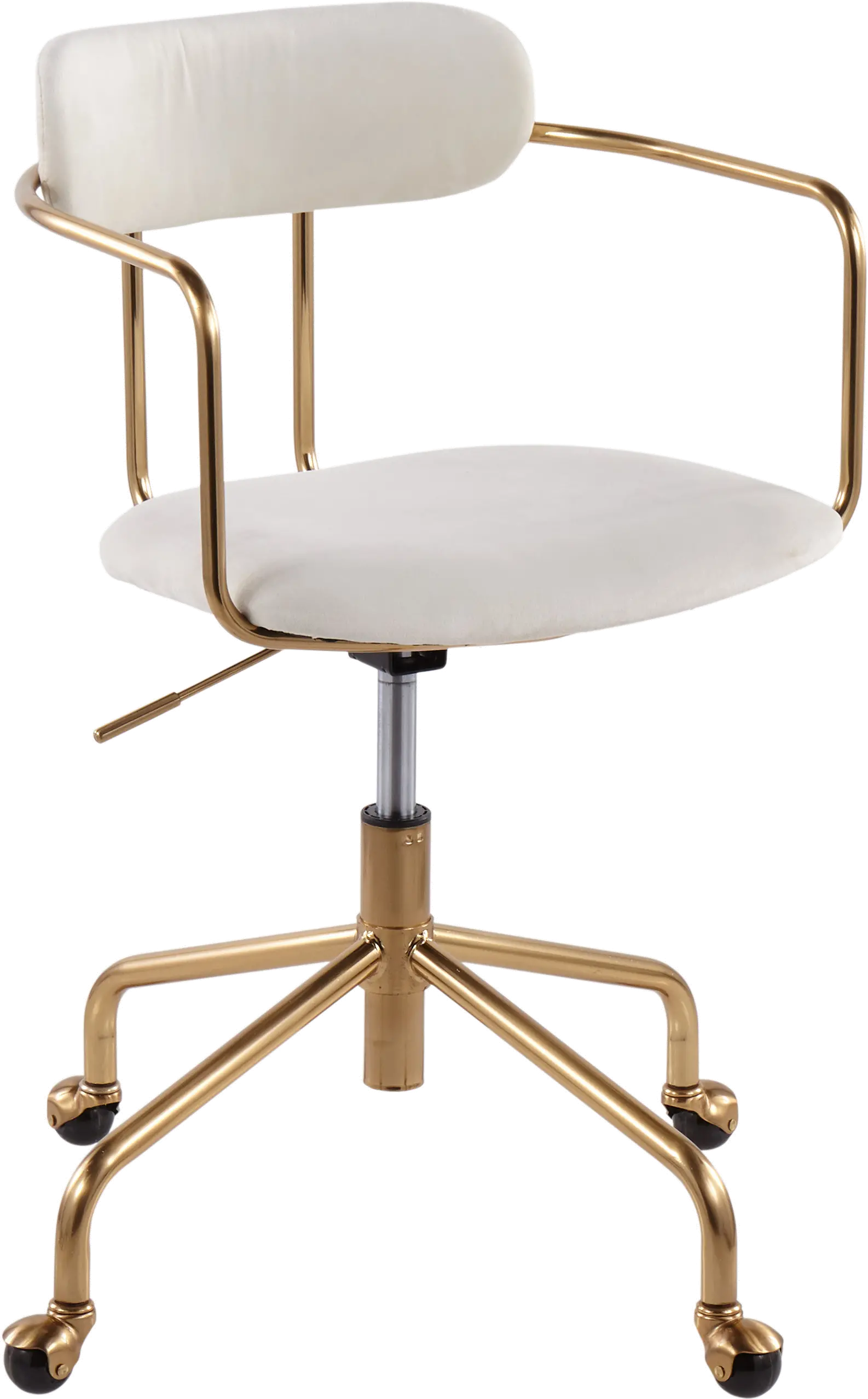 Cream Velvet Office Chair - Demi